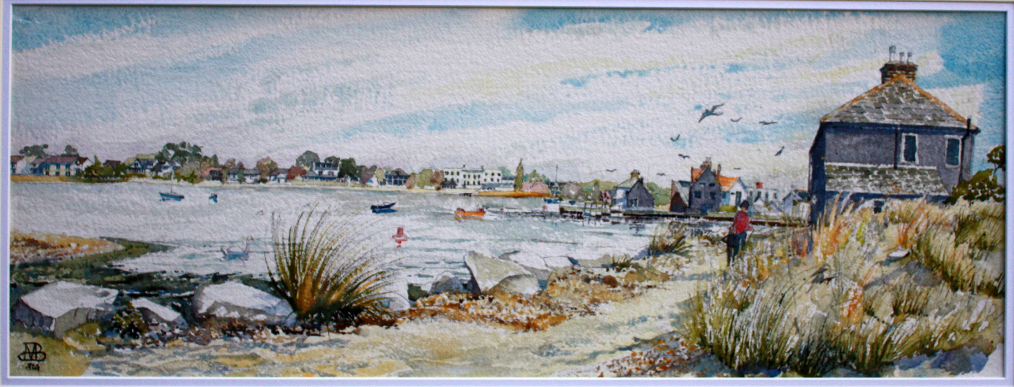 The Black House at Christchurch Harbour Entrance, Dorset — watercolour by Michael Burnet Smith