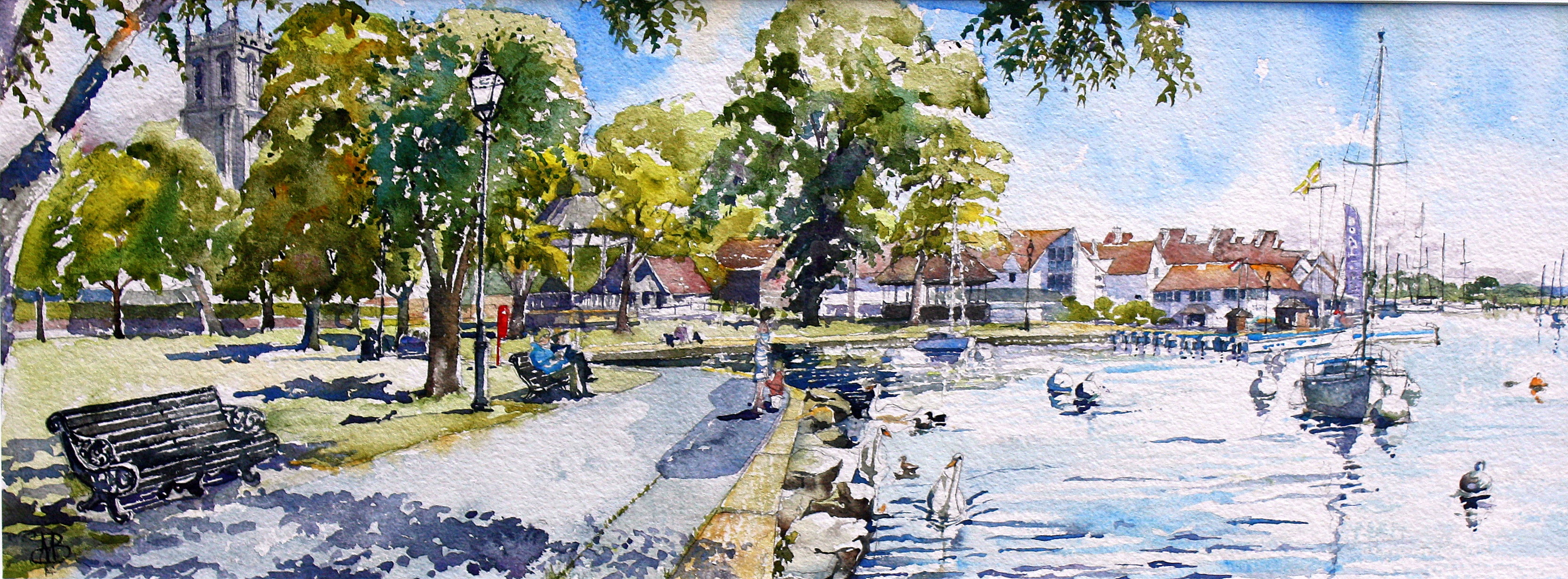Christchurch Harbour, Dorset — watercolour by Michael Burnet Smith