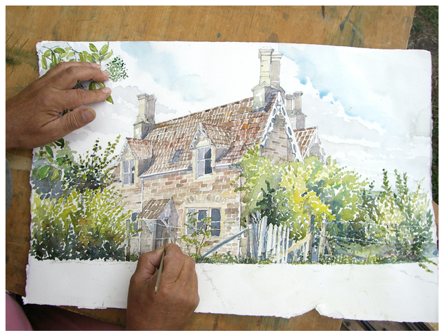 Michael Burnet Smith painting in action