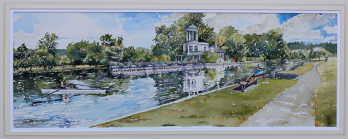 Temple Island, water colour painting, michael burnet smith