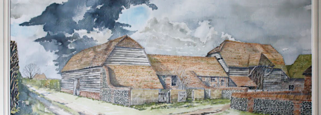 Abandoned Barn, watercolour painting, michael burnet smith