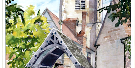 watercolour, painting, dorchester abbey, michael burnet-smith